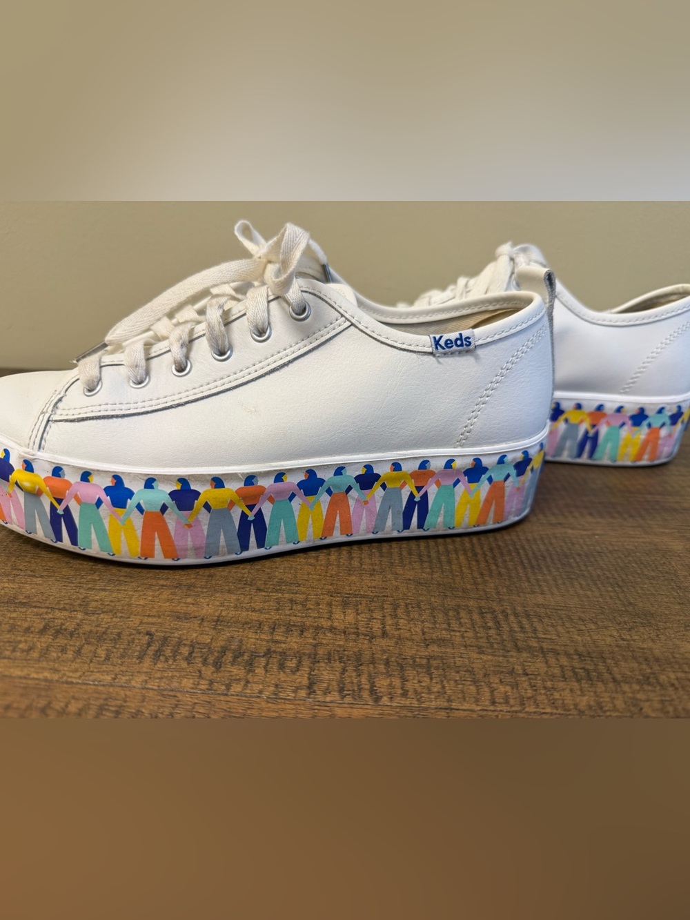 Keds Triple Kick International Women’s Day White Leather Platform Sneakers